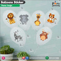 Jungle safari theme transparent balloons with stickers