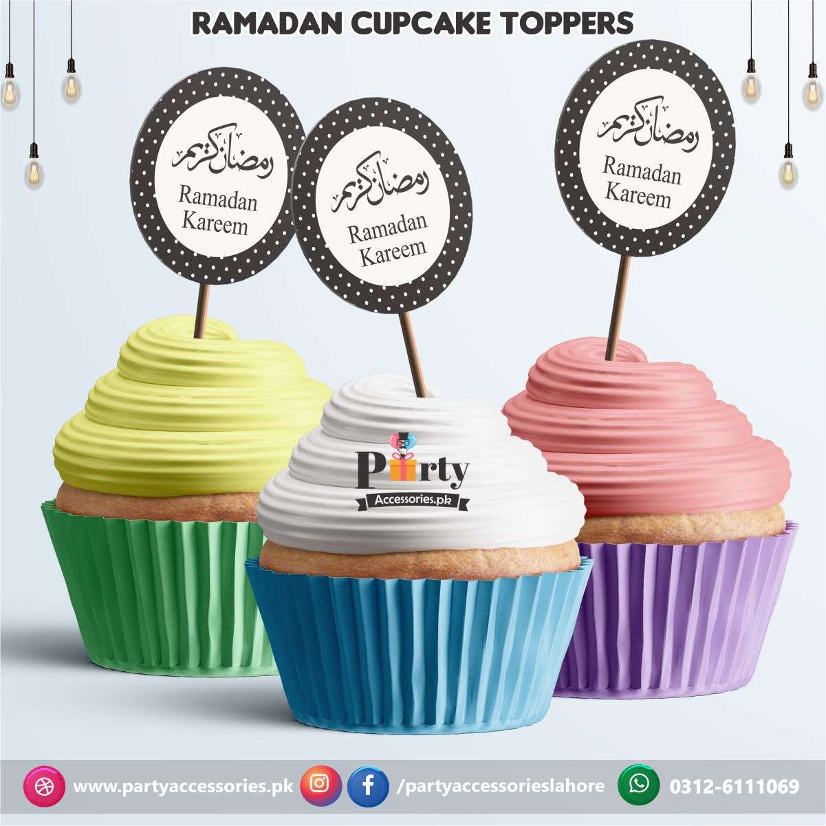 Ramadan Mubarak Cupcake toppers for ramadan 