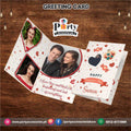 Valentine day Customized Folded Greeting card with your text and images | white