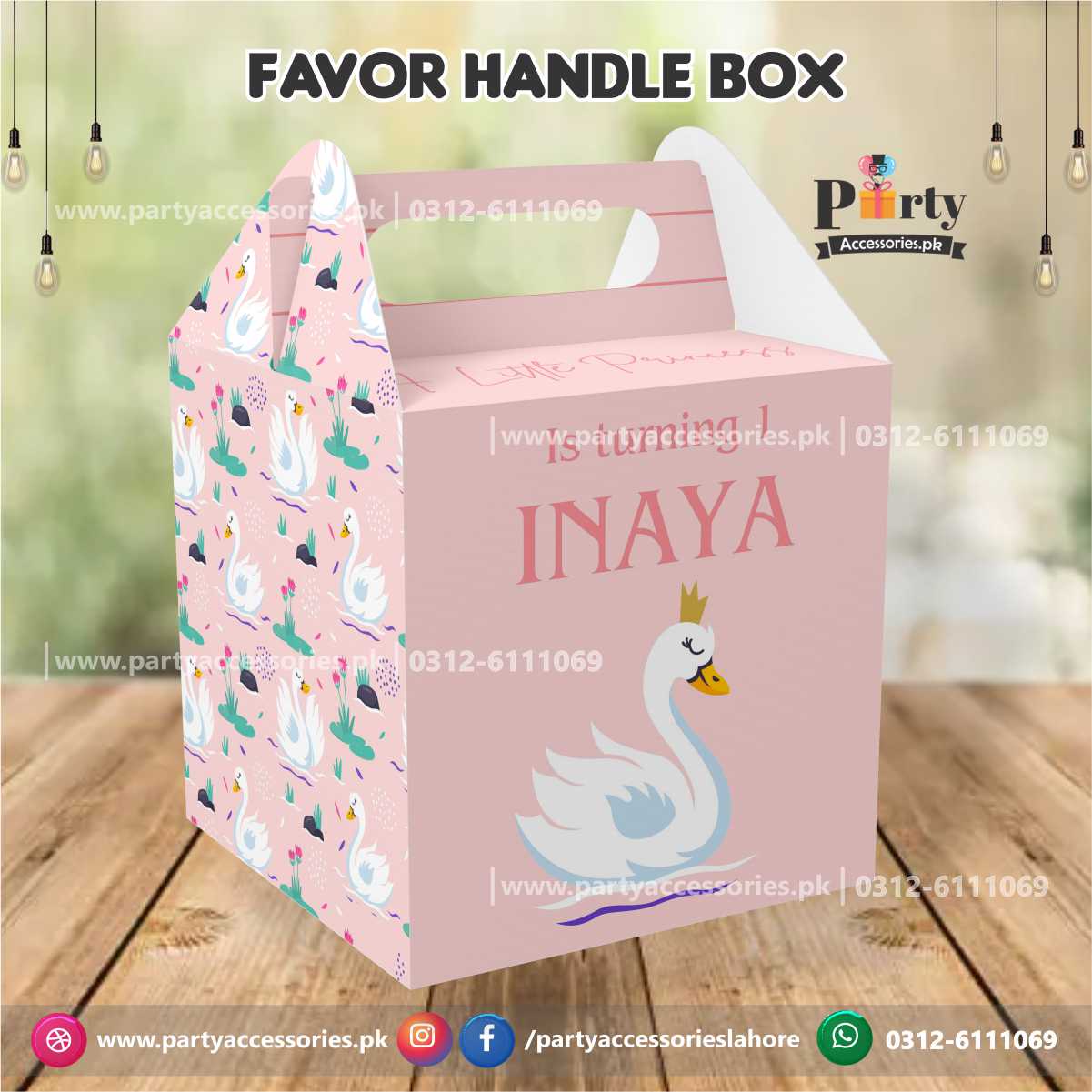 Swan theme birthday party  Favor / Goody Boxes