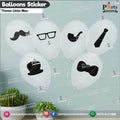 Little Man theme transparent balloons with stickers 