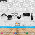 Spiral Hanging swirls in Little Man theme birthday party decorations
