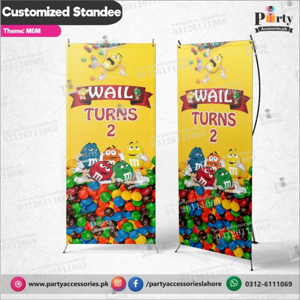 Customized M&M theme Welcome Standee for birthday Parties