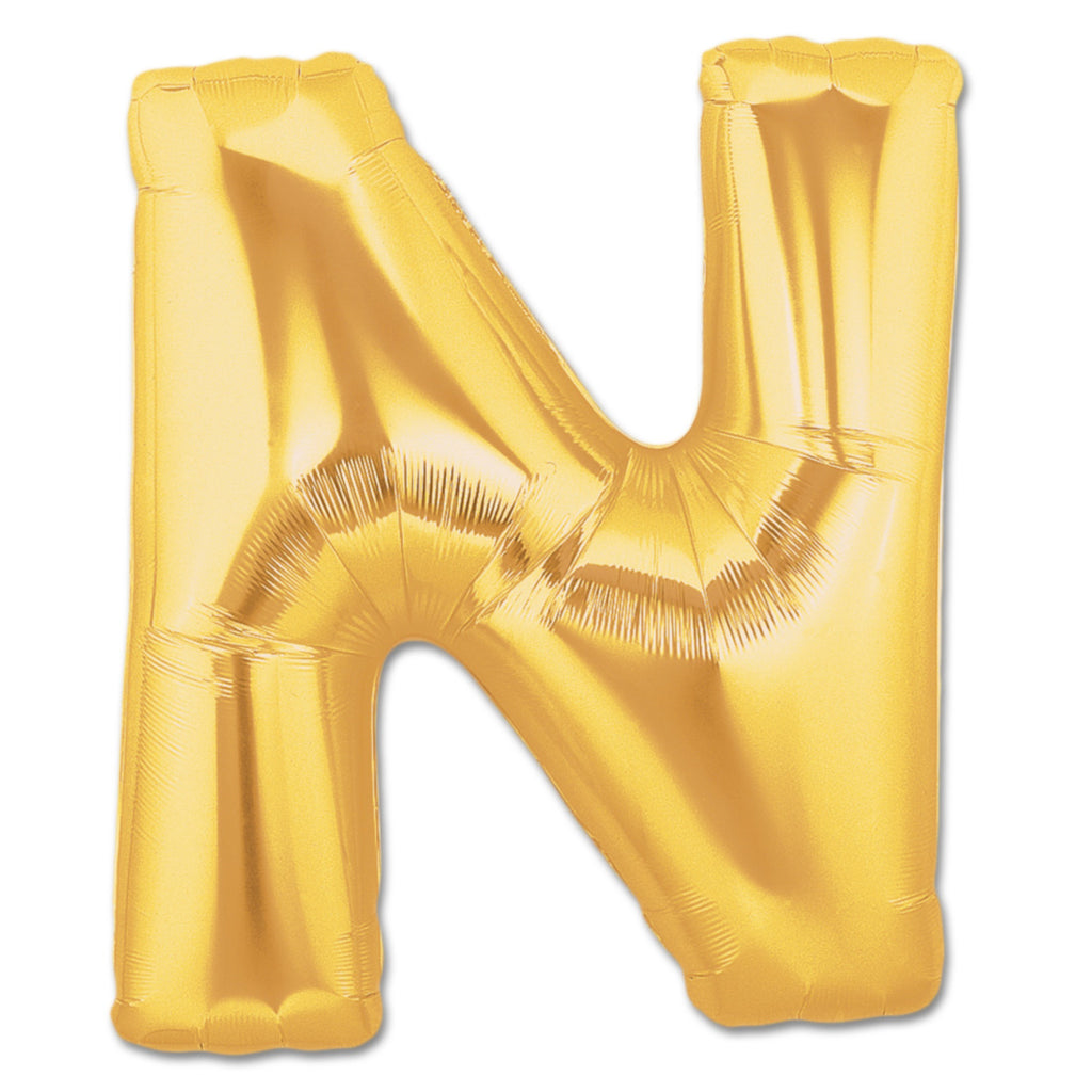 Letter Alphabet N Golden Foil Balloons