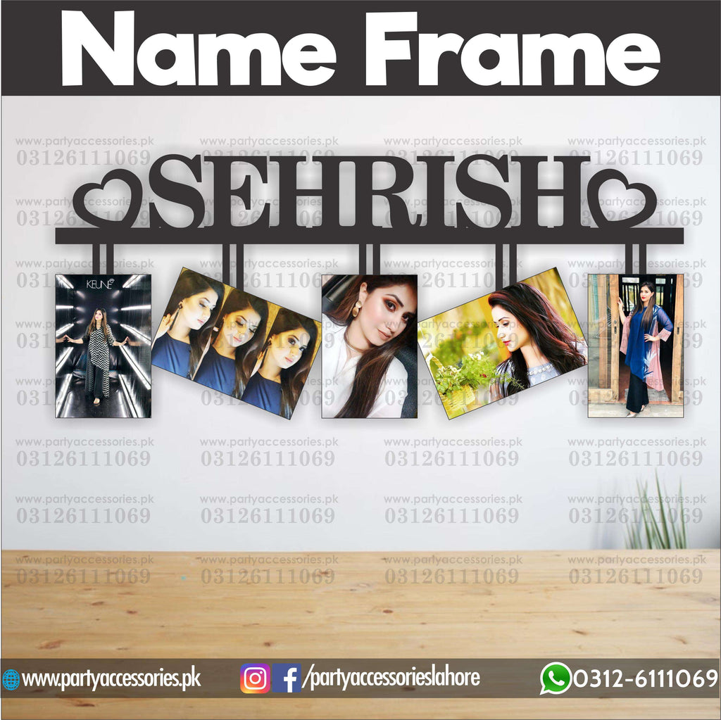 Customized NAME wall frame with 5 images