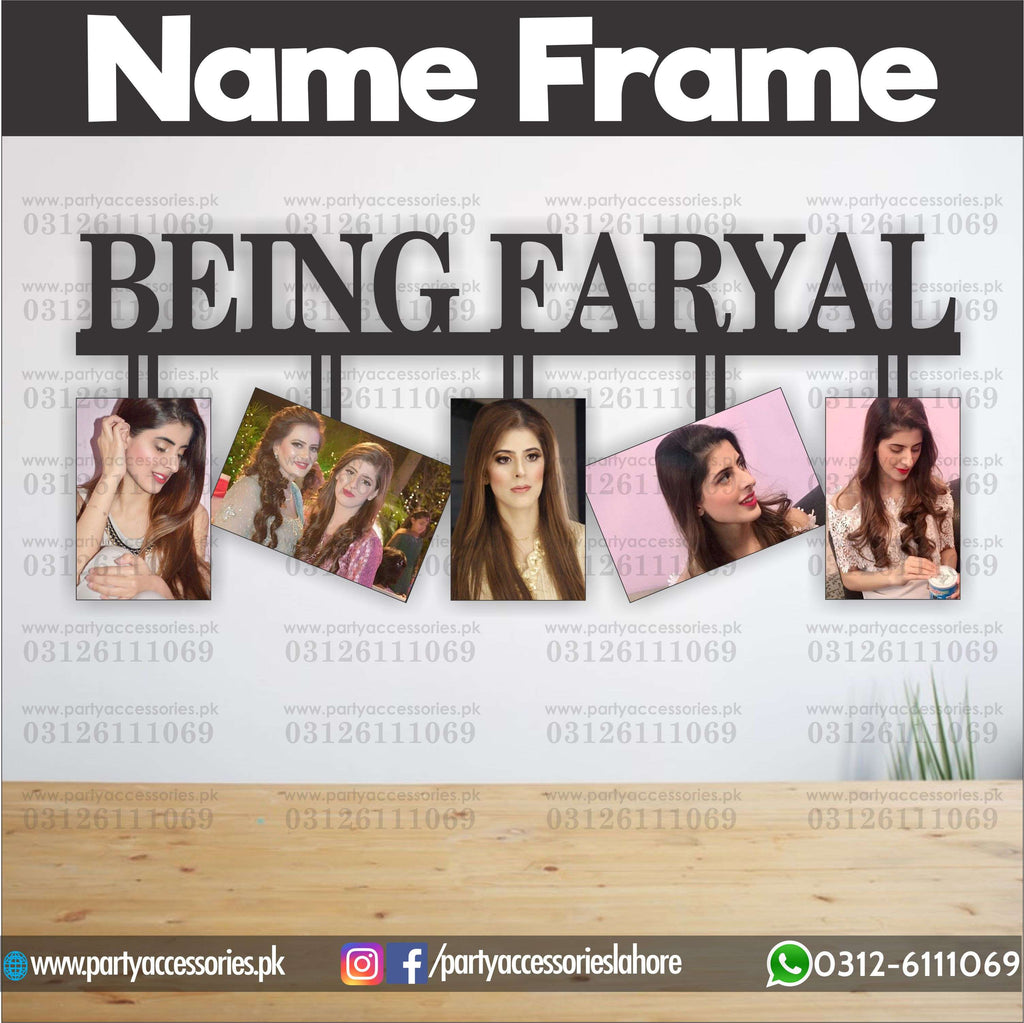Customized NAME wall frame with 5 images