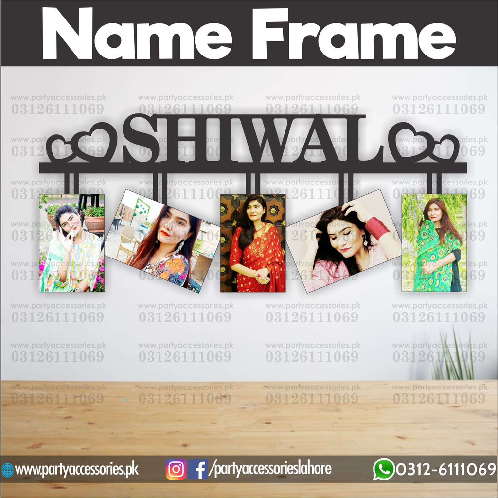 Customized NAME wall frame with 5 images