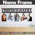 Wall frame with Husband and wife's names with 5 images