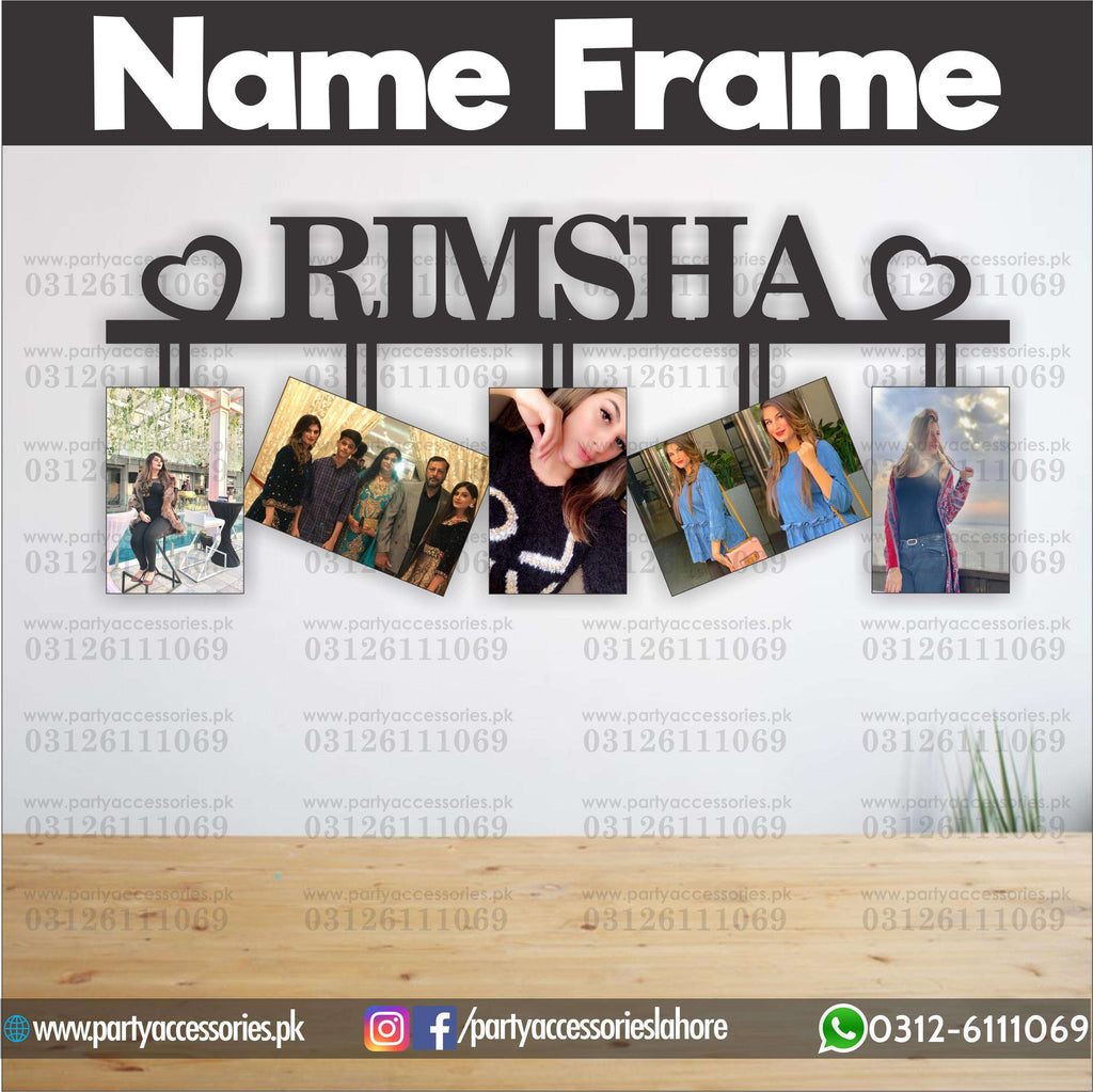 Customized NAME wall frame with 5 images
