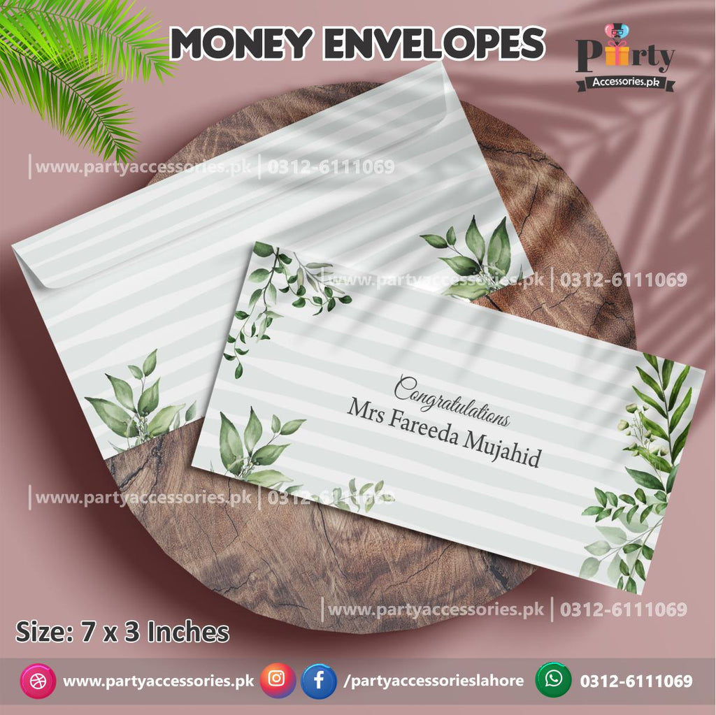 Customized Salami / Money Envelops traditional style exclusive designs and Quality in Green
