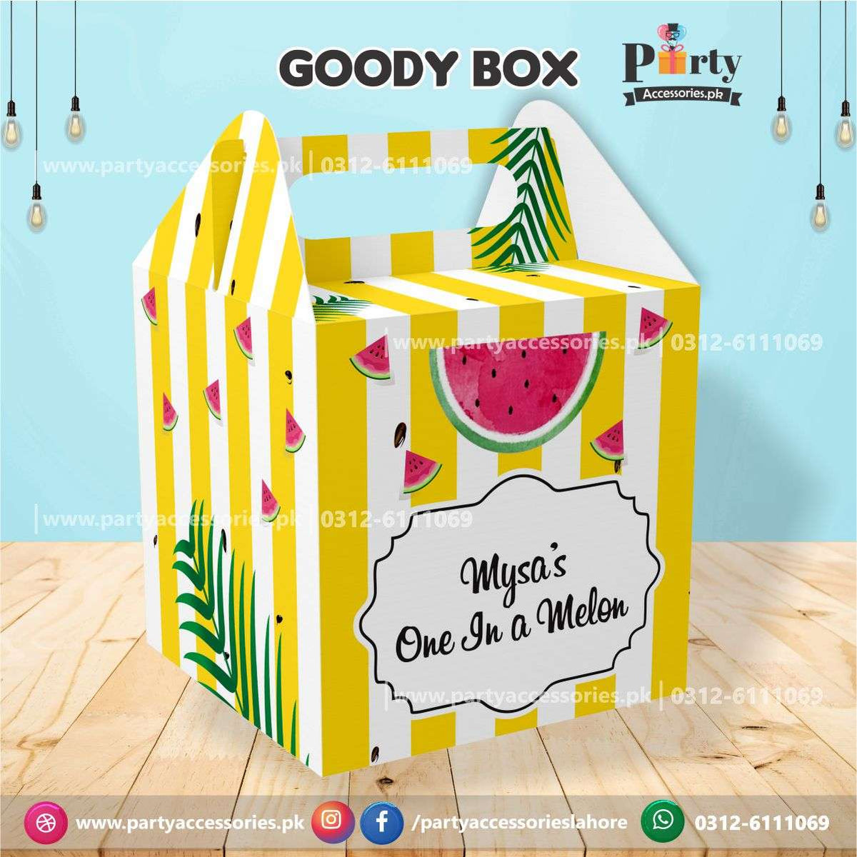 One in a melon theme birthday Party Favor / Goody Boxes