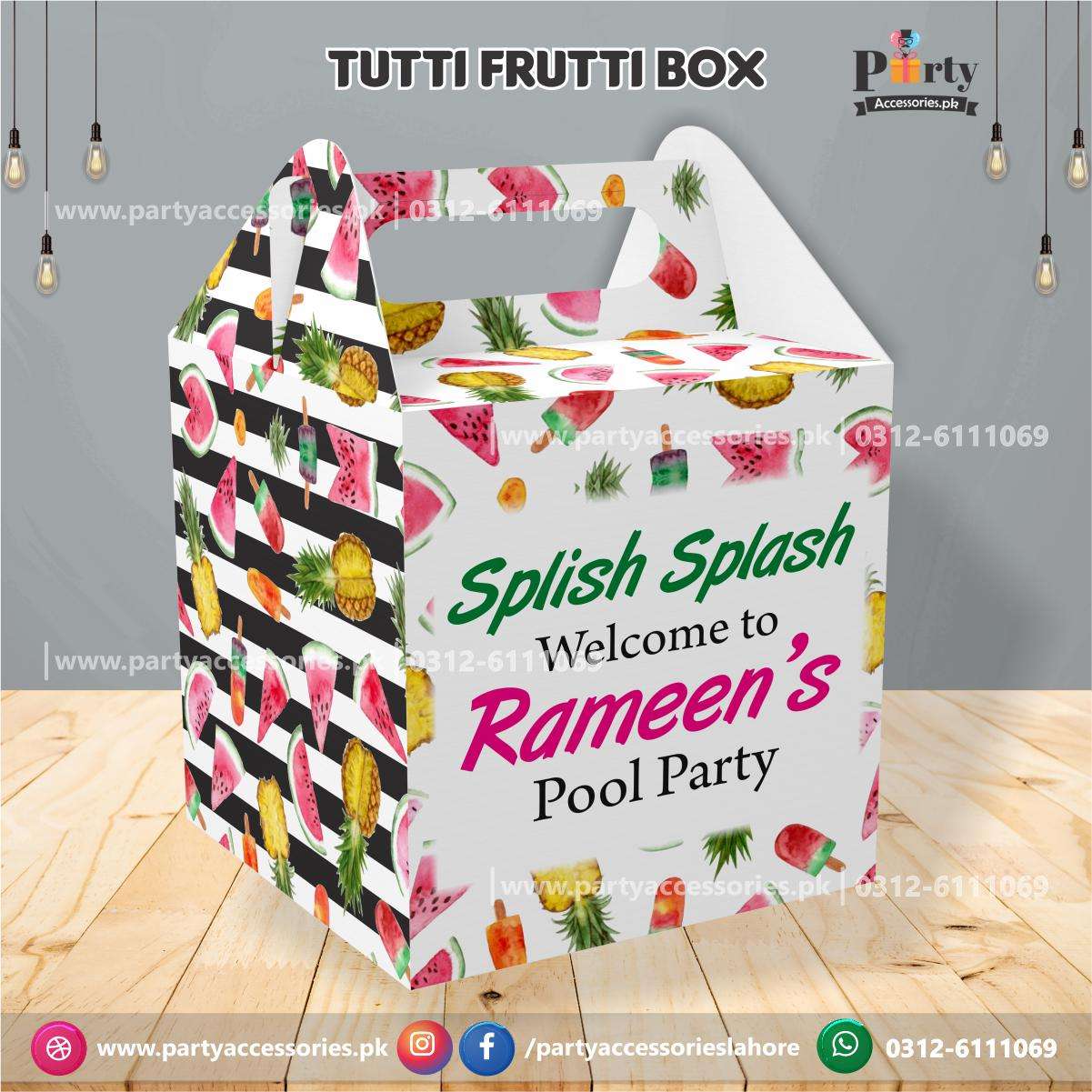 Customized Tutti Fruiti theme Party Favor / Goody Boxes