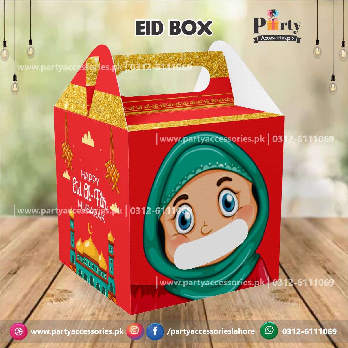 Customized Eid Goody Boxes | Eid Mubarak Favor Boxes with transparent Window