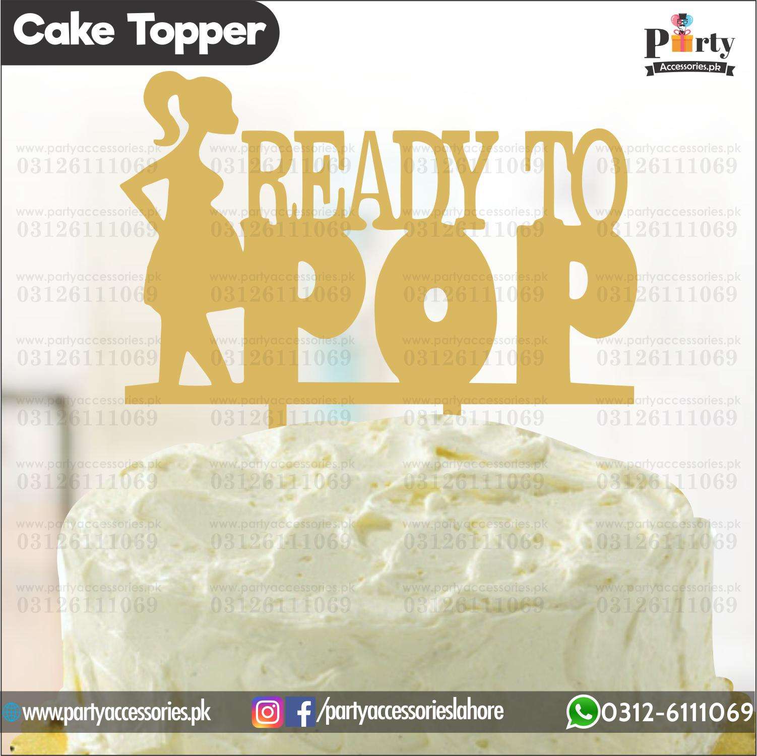 READY TO POP Wooden cake topper