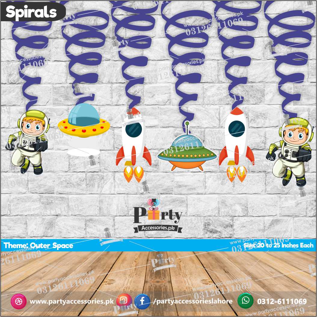 Spiral Hanging swirls in Outer Space theme birthday party decorations 