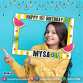 Customized Photo Booth / selfie frame in One in a melon theme birthday party