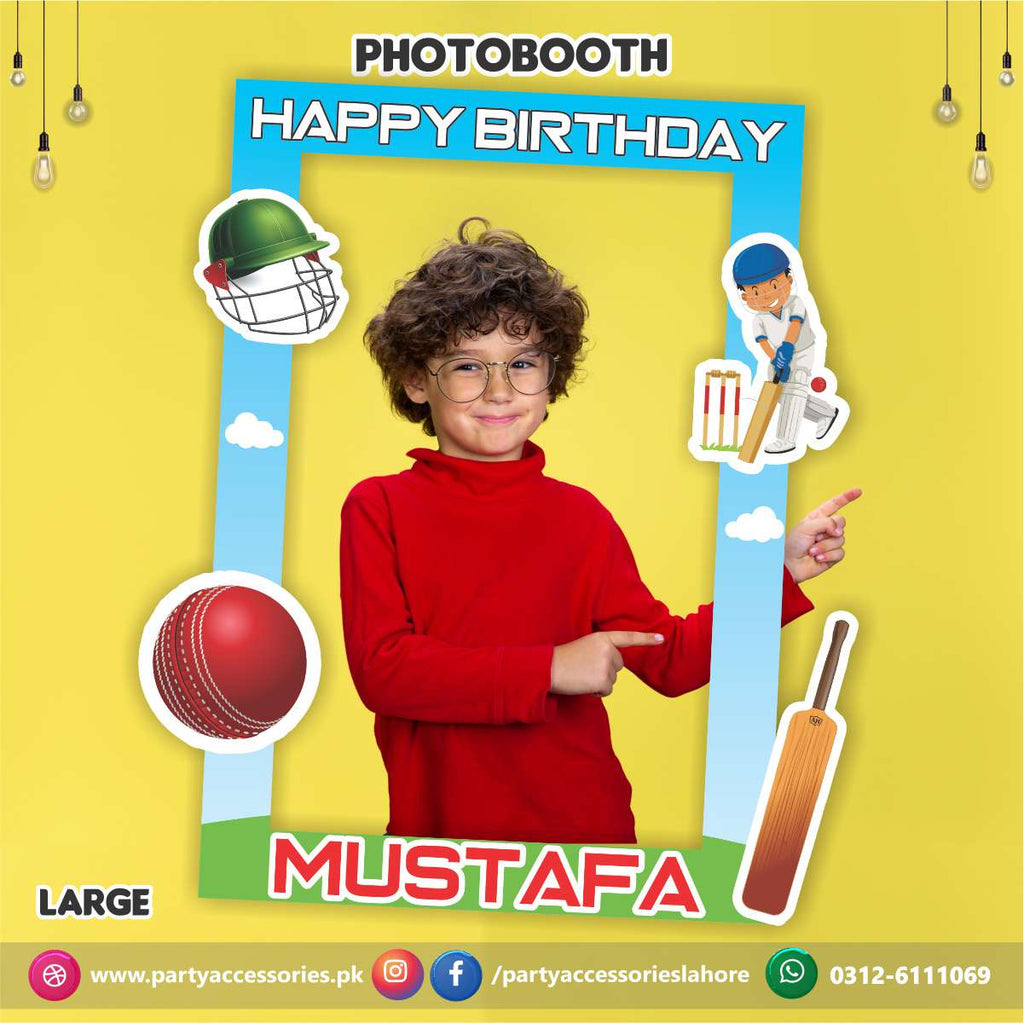 Cricket theme Party Customized Photo Booth / selfie frame