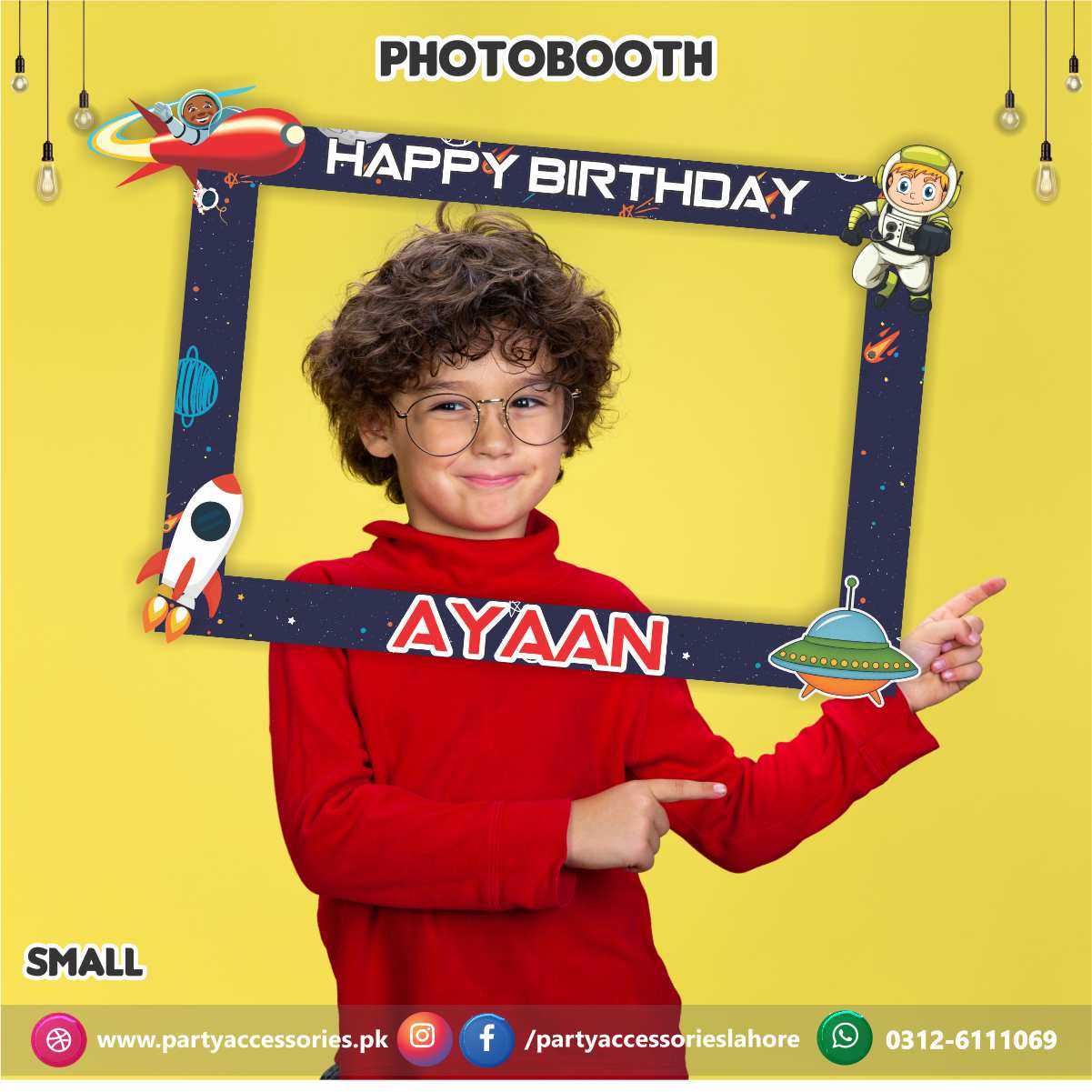 Outer Space Theme Party Customized Photo Booth / Selfie Frame