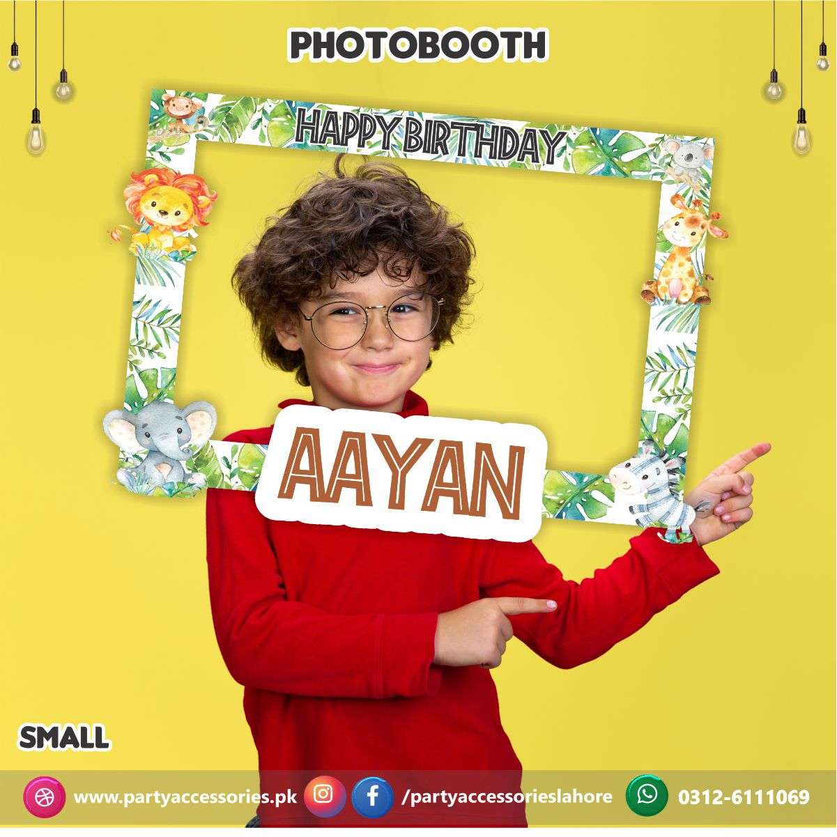 Customized Photo Booth / selfie frame in Wild One theme birthday party