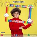 rainbow theme birthday photobooth