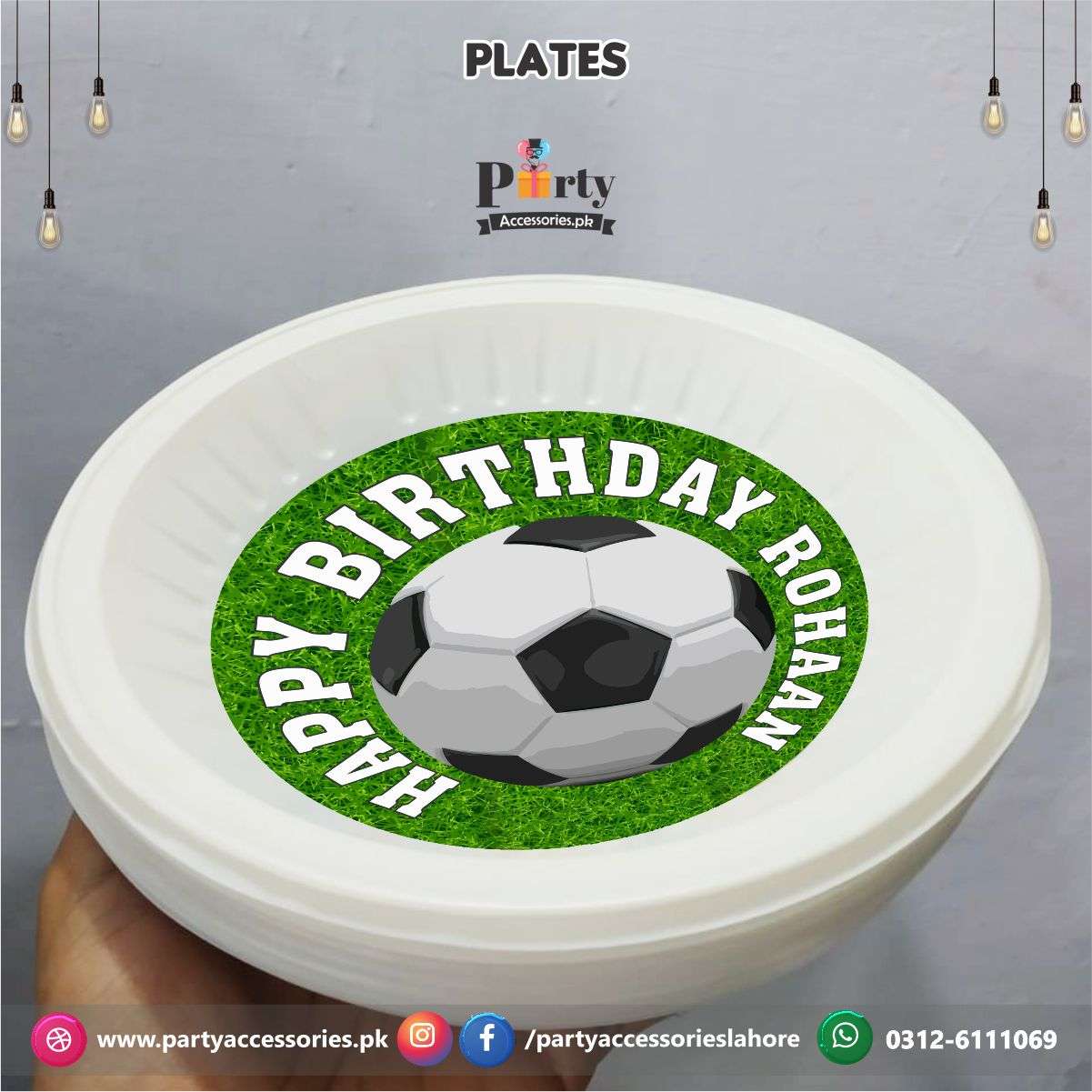 Customized disposable Paper Plates Football theme birthday party