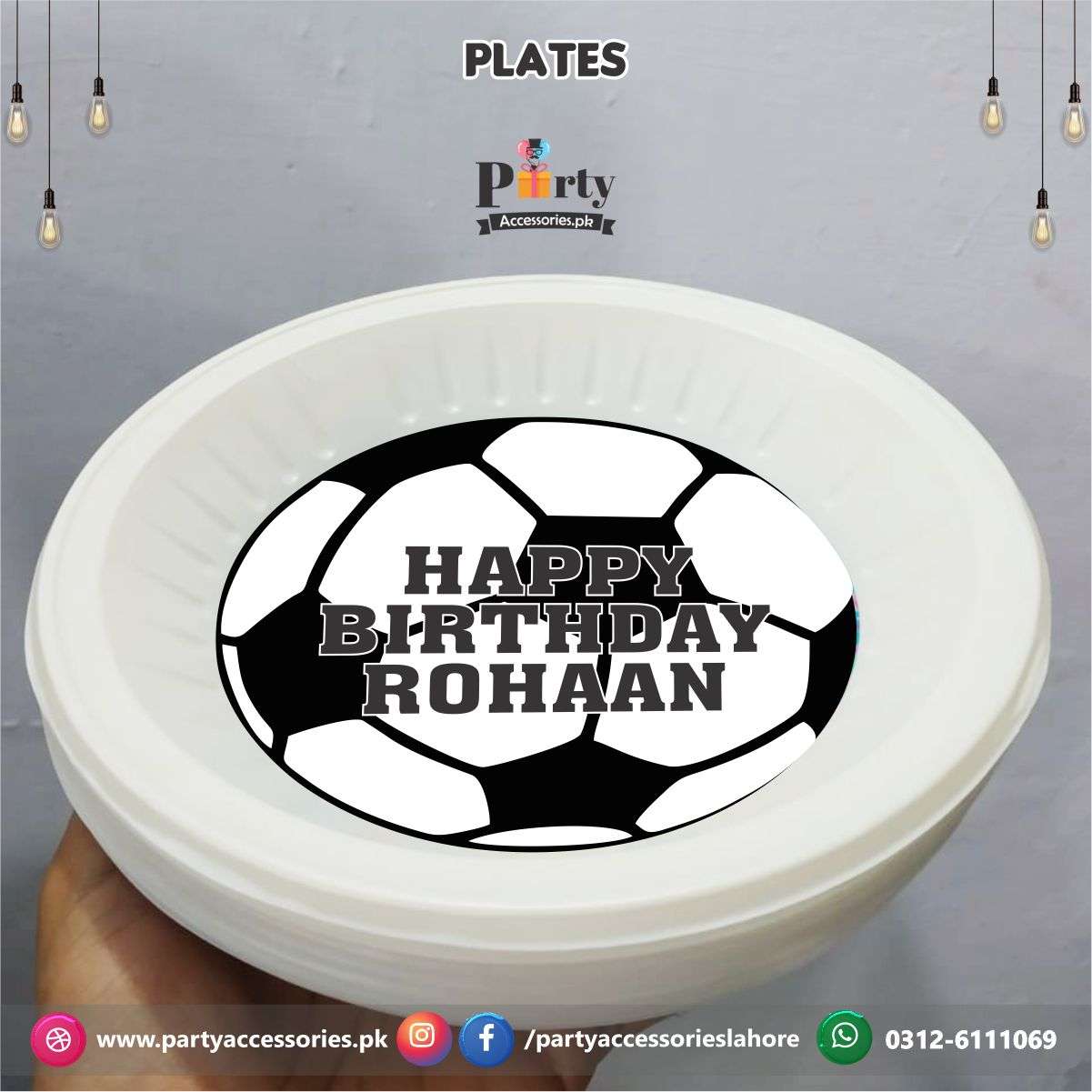 Customized disposable Paper Plates Football theme birthday party