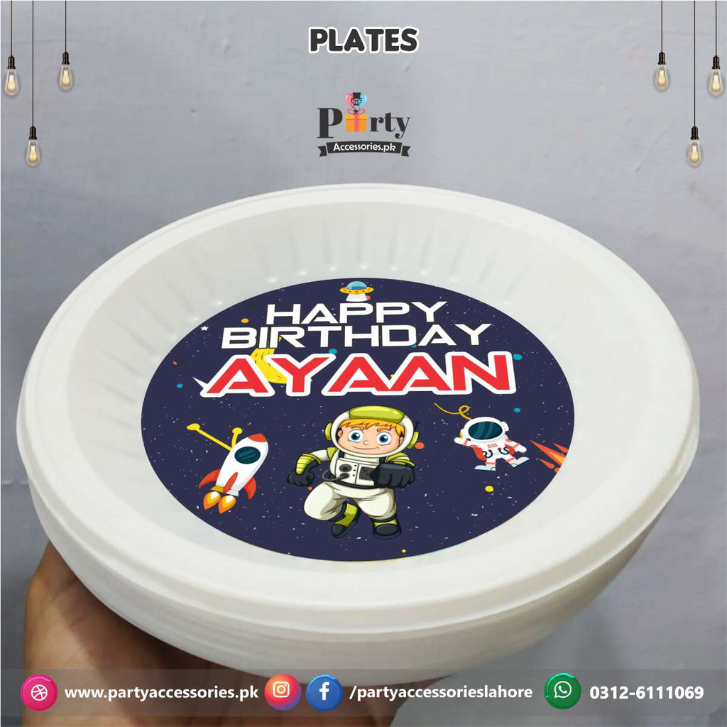 Customized disposable Paper Plates in Outerspace theme birthday party