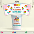 Customized disposable Paper CUPS for Pop It Party theme party
