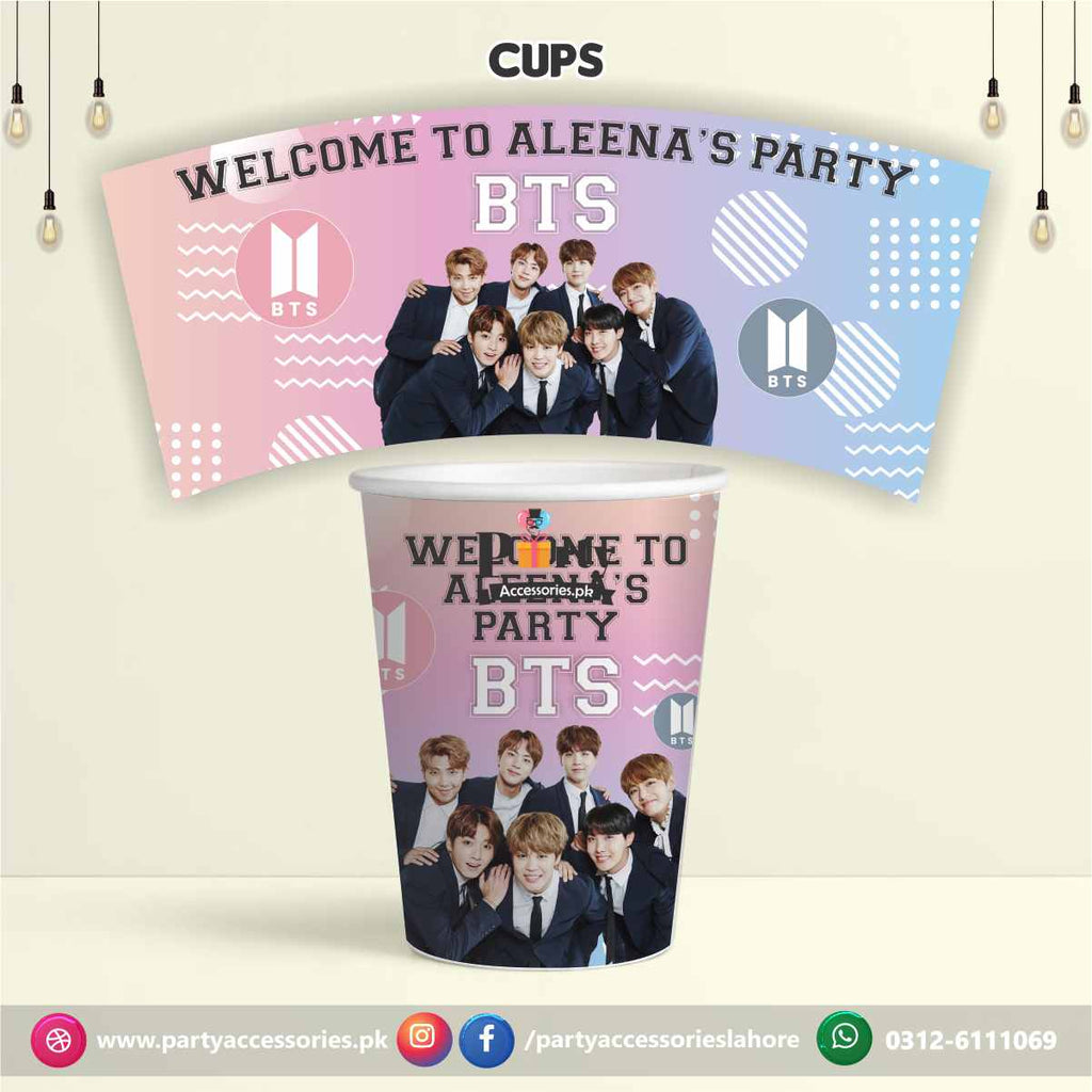 paper cups in bts theme party