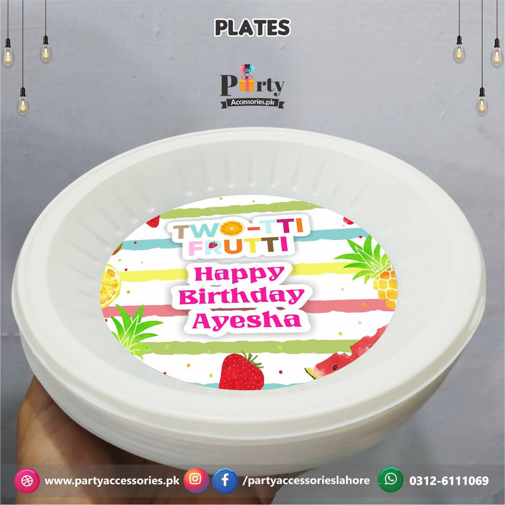 Customized disposable Paper Plates Tutti Fruiti theme birthday party