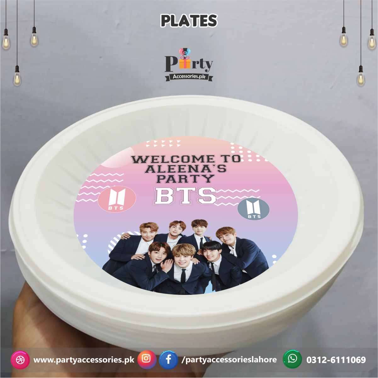 bts theme party plates