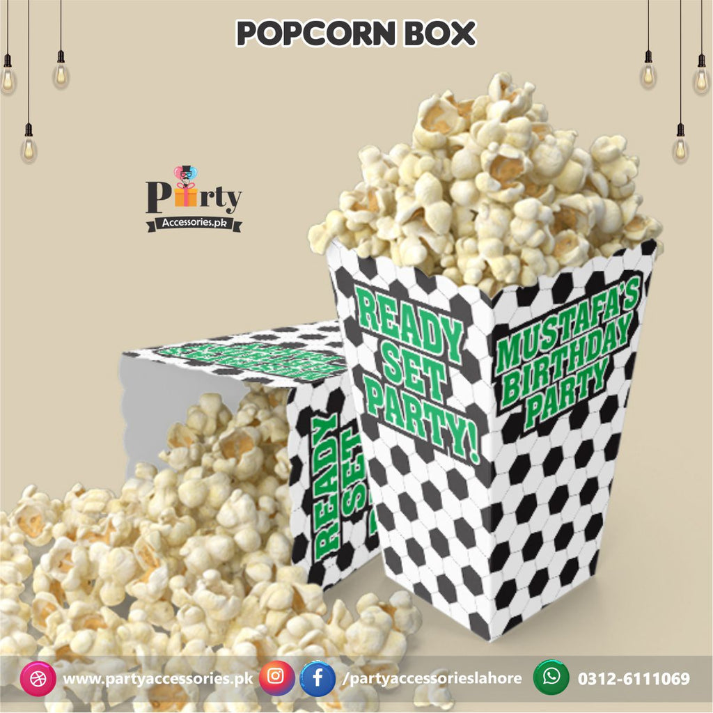 Football Birthday Party theme Customized Popcorn boxes