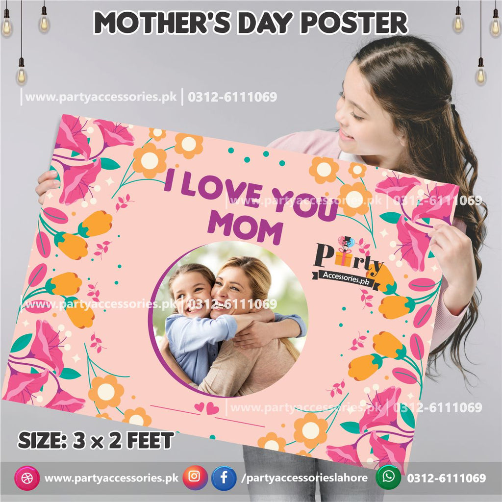Customized mother's day poster with you image | I love you Mom poster