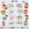 Customized props set for Pop It Party theme birthday party