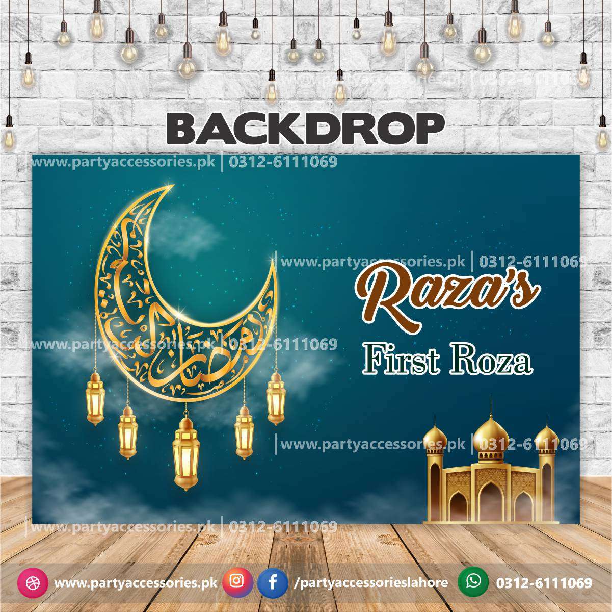 First Roza celebration backdrop