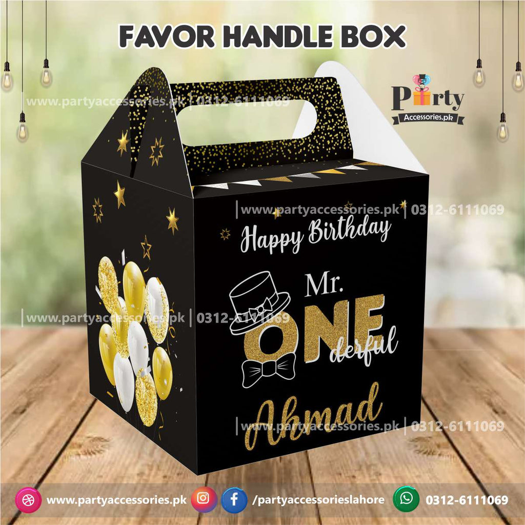 ONEderful theme birthday party Customized giveaway Favor / Goody Boxes | Pack of 6