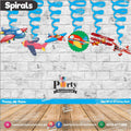 Spiral Hanging swirls in Air Plane theme birthday party decorations 