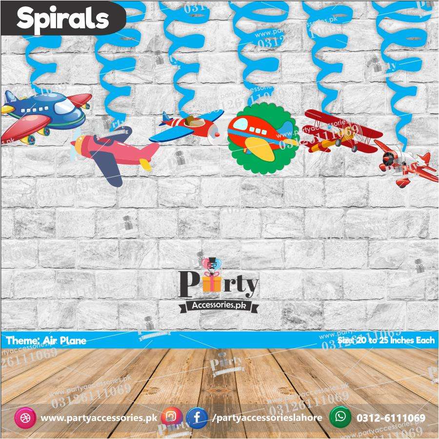 Spiral Hanging swirls in Air Plane theme birthday party decorations 