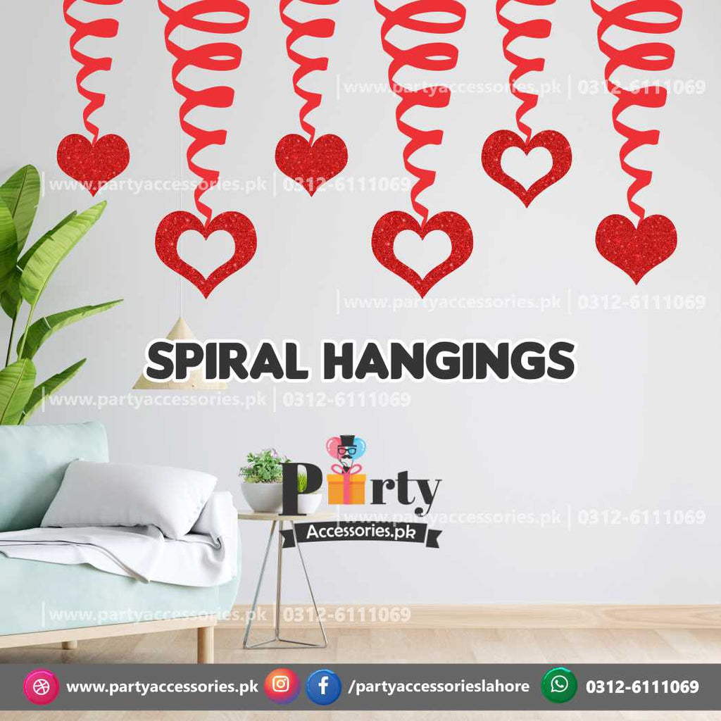 Valentine's Day room decoration spiral hangings perfect for anniversary décor as well