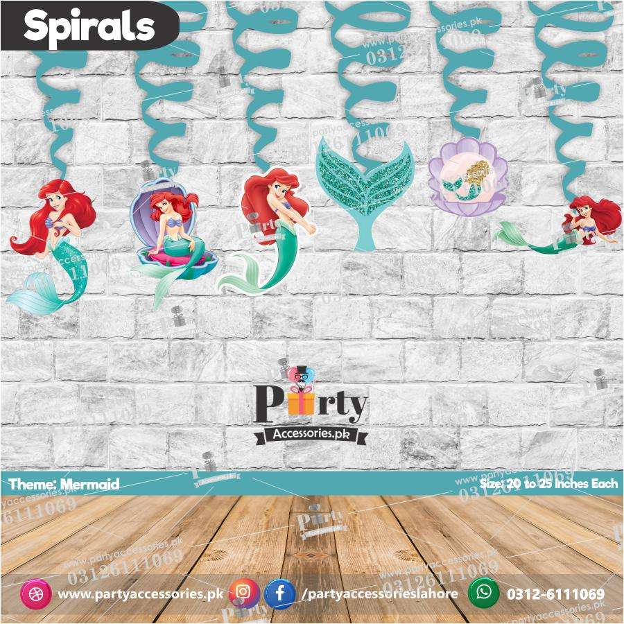 Spiral Hanging swirls in Mermaid theme birthday party decorations