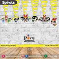 Spiral Hanging swirls in Power Puff Girls theme birthday party decorations 