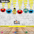 Spiral Hanging swirls in sesame street theme birthday party decorations