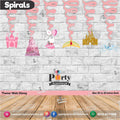 Spiral Hanging swirls in Disney Princess theme birthday party decorations