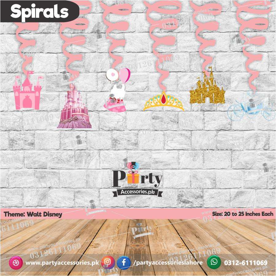 Spiral Hanging swirls in Disney Princess theme birthday party decorations