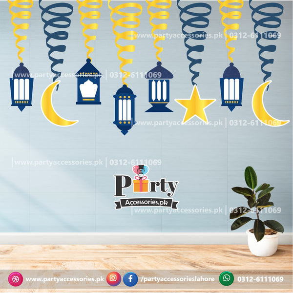 Ramadan Decorations 2023 | Spiral Hanging swirls decorations Pack of 8 pcs