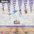 Spiral Hanging swirls in Aladin theme birthday party decorations