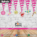 Spiral Hanging swirls in Candy Land theme birthday party decorations 