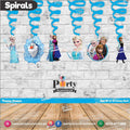 Spiral Hanging swirls in Frozen Elsa theme birthday party decorations