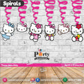 Spiral Hanging swirls in Hello Kitty theme birthday party decorations 