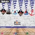 Spiral Hanging swirls in Pirate theme birthday party decorations